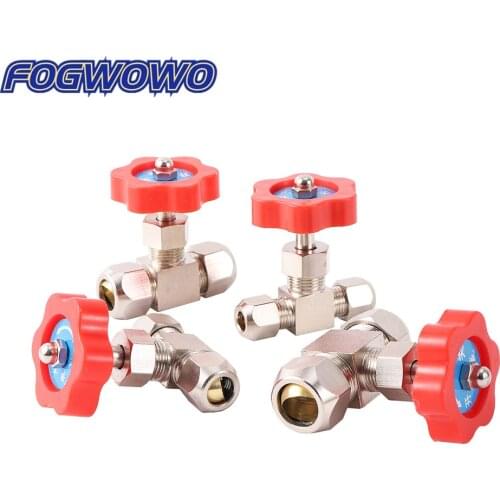 6/8/10/12mm Brass Nickel-Plated Shut Off Valve Garden Irrigation Waterstop Valve Water Flow Controller Needle Type