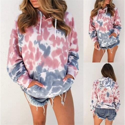 Women Clothes 2020 Spring/Autumn Hoodies Sweatshirts Women Tie-dye Printing Casual Long Sleeve Pullover European Plus Size Tops
