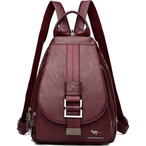 5 Colors Ladies Sheepskin Leather Backpack Fashion Women Travel Backpacks Luxury Sac A Dos School Backpacks for Girls Mochilas