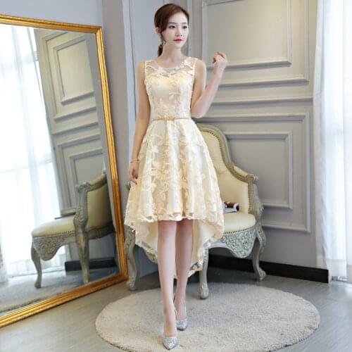 Ladybeauty 2019 Short Prom Dresses For Women Elegant Formal Gown Low Hight Dress Front Short Back Long Royal Blue Prom Gown