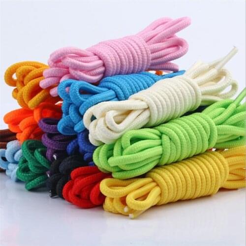1Pair Round Solid Shoelaces Top Quality Polyester Shoes Lace Solid Classic Round Shoelace Sneakers Boots 120cm