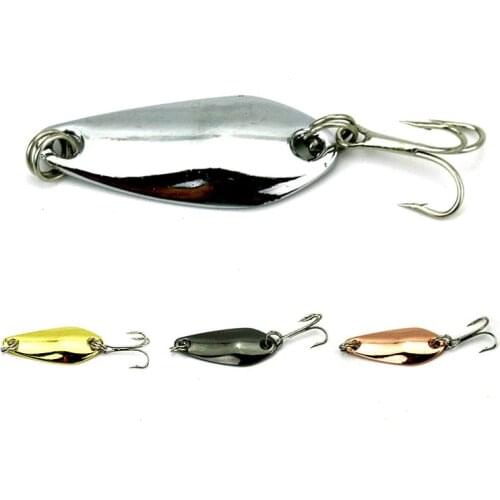 1pcs Metal Fishing Lures 3.5cm 3.7g Wobbler Spinner Bait Spoon Artificial Bass Hard Sequin Paillette Metal Steel Hook Lure SP017