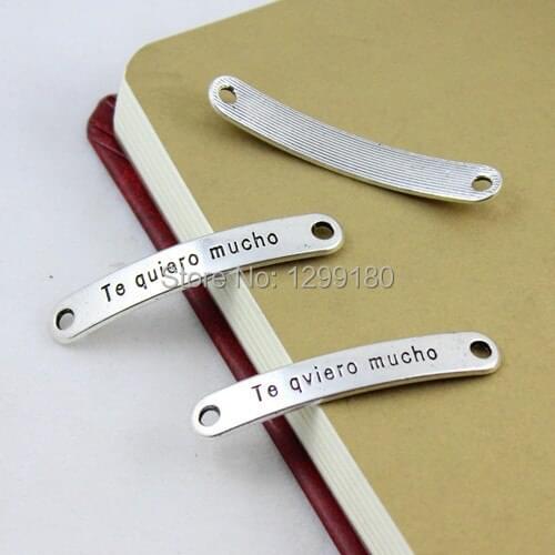 100pcs/lot Antique Silver Spanish Connectors Pendant Tibetan silver Bracelet Clasps Beads 44x7mm (K00551)