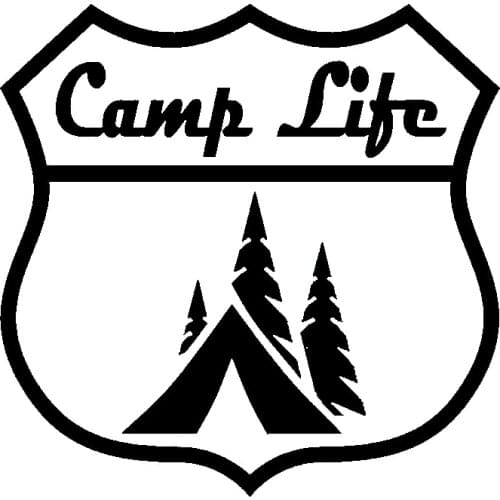 14X14CM CAMP LIFE Roadsign Camping Hiker Outdoor Originality Vinyl Decal Black/Silver Car Sticker Car-styling S8-0876