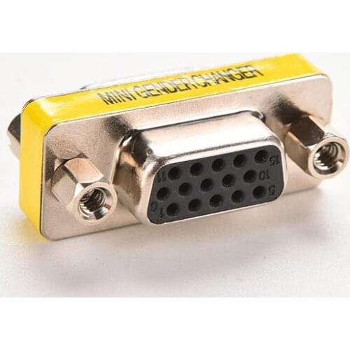 D-Sub VGA HD SVGA Female to Female MINI Gender Changer Adapter PC VGA Female Connector F/F Cable Extend Converter 2PCS 15 pin