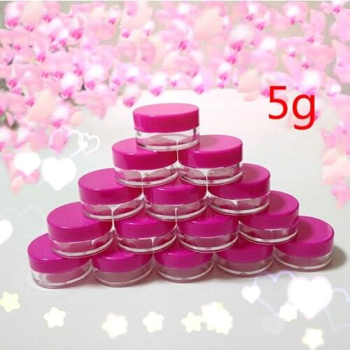 2019 Hot Pink 10Pcs Cosmetic Empty Jar Pot Eyeshadow Makeup Face Cream Container Bottle Fashion Design Purple Capacity 5g