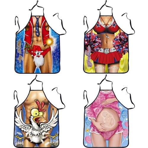 3D Funny Sexy Aprons Kitchen Cooking Apron Man Women Couple Dinner Party Cleaning Apron Adult Tablier Cuisine Gifts
