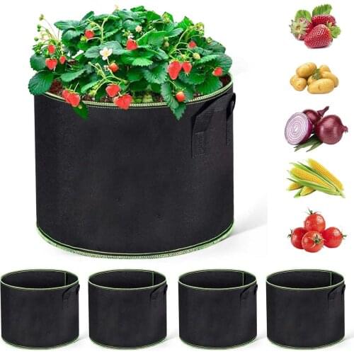 5pcs 5 7 10 12gallon fabric plant Grow Bags tree growing Pots garden Vegetable potato flower Planting Container Nursery pots bag
