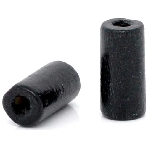 Free Shipping 500pcs Black Color Tube Wood Spacer Beads 12x6mm
