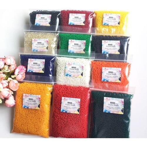 5000 Pcs 2.5-3mm 12 Colors Hydrogel Gel Kids Toy Paintball Growing Water Ball Water Beads Home Vase Decoration Crystal Soil Mud