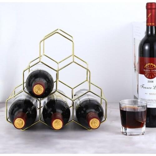 6 Bottle Countertop Wine Rack Modern Black Metal Without Assembly Small Wine Bottle Storage Kitchen Bar Desktop Wine Rack