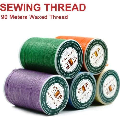 90 Meters 0.8mm Multicolor Sewing Thread Polyester Cord Waxed Thread Leather DIY Hand Stitching Thread