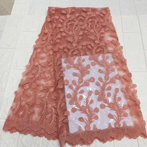 African Lace Fabric 2021 High Quality Embroidered Sequin Lace French Tulle Lace Fabric For Nigeria Party D4214