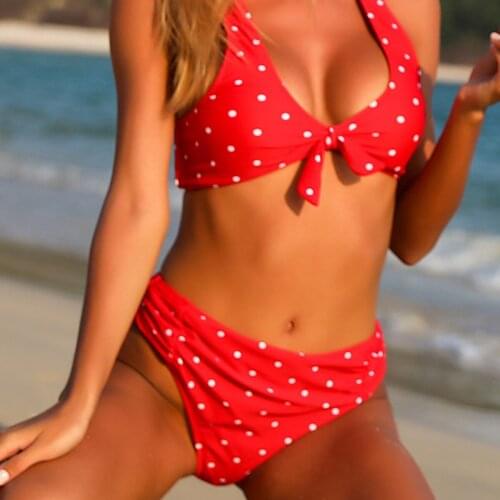 Bikini 2021 Red Dot Swimsuit Women Swimwear Push Up Bikini Set Biquini Brazilian Summer Beach Bathing Suit Swim Wear SW421