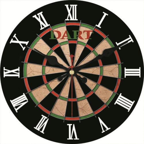 16 Inch Quartz Farmhouse Roman Numeral Home Dec Clocks,Shooting Range Target Dart Board Battery Operated Round Wall Clock