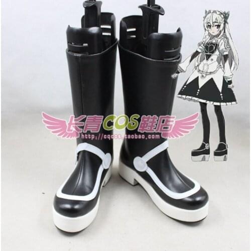 AVENGING BATTLE chaika trabant Black Long Cosplay Girls Shoes Boots C006
