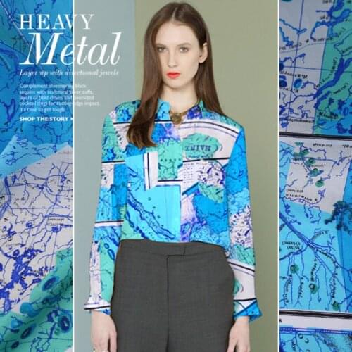 Digital Printing Pure Silk Crepe De Chine Fabric Draping Down 100% Mulberry Womens Shirt Dress Handmade Diy Fabrics Material