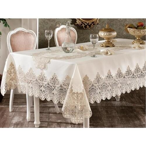 French Laced Ruby Table Cover Set 26 Piece 4 Color