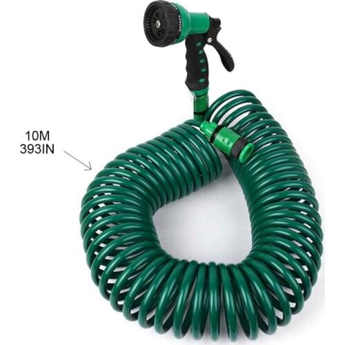 K5DC Garden Watering Spray with 10m Telescopic Spring Hose Pipe Irrigation Car Washer Sprayer