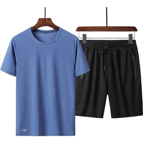 Brand mens sportswear kit short sleeve sports sport shirt men running 2pcs suit for soccer gym fitness men t-shirts+shorts sets