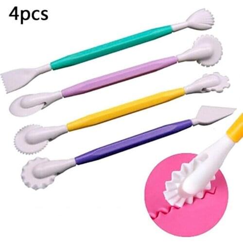 50%HOT4Pcs Cake Carving Cutter Double-end Safe Plastic Adorable Dough Cutter Set for Sugar Making