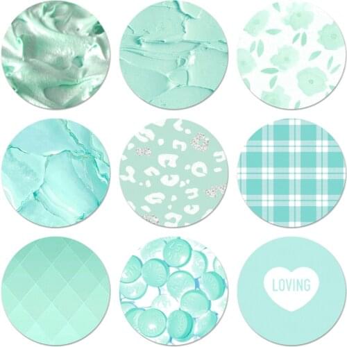 Fashion Mint Green Icons Pins Badge Decoration Brooches Metal Badges For Clothes Backpack Decoration