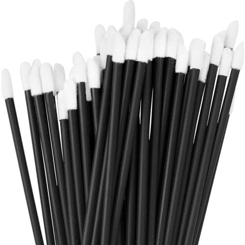 50pcs Lip Gloss Stick Brush Disposable Eyeshadow Makeup Brushes Set Black Pink Blue Cosmetics Cleaner Applicator Beauty Tools