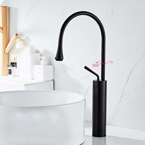 New all-copper basin hot and cold water faucet rotating height bathroom bathroom single handle single hole faucet