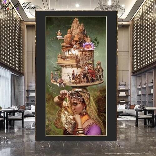 Persian Indian princess castle canvas painting wall decoration noble vintage poster classic artist abstract art room decoratio