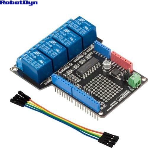 Relay Shield for Arduino Uno, 4 relays (Assembled)