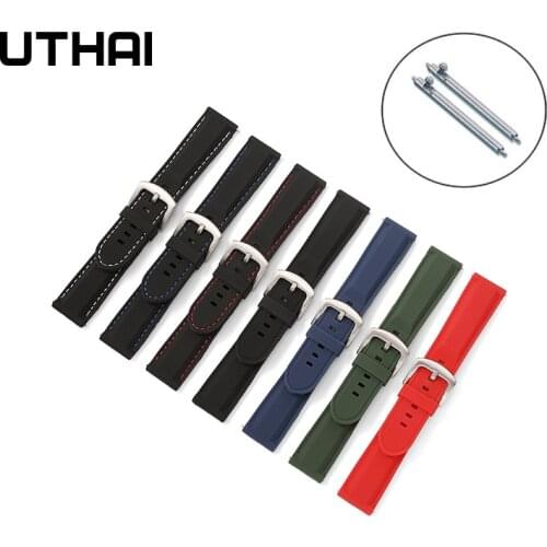 UTHAI Z40 Watch Strap Sports Waterproof Silicone Strap 18mm 20mm 22mm 24mm Watchbands Quick Switch Spring Bar