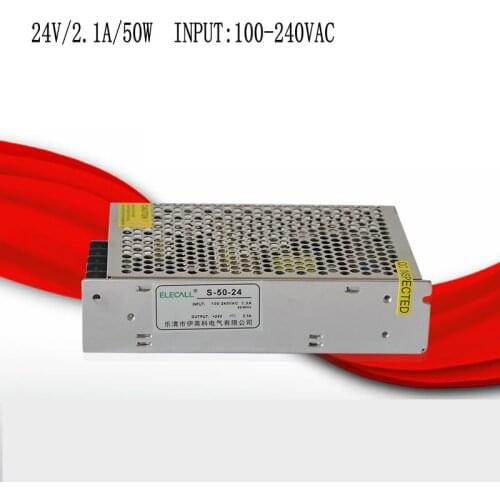 S-50-24 24V/2.1A/50W switching power supply, centralized power supply, power supply security monitoring