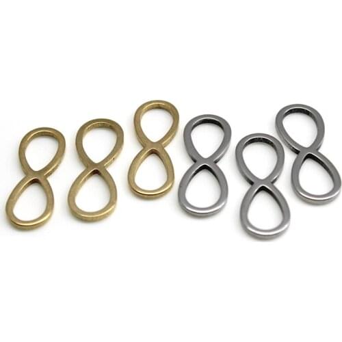 Infinity Charms Stainless Steel Earring Making Supplies Findings Bracelet Connectors Gold Plated Charm for DIY Jewelry Making