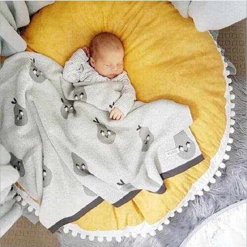 Nordic Newborn Baby Padded Play Mats Stuffed Thick Cotton Kids Pillow Crawling Mat Girls Game Rugs Round Carpet For Baby Room