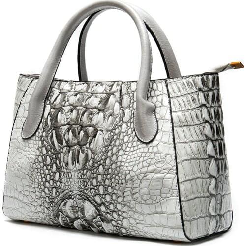 Handbags Designer Tote-Handle Bags Briefcase Female Womens Genuine Leather Handbag Women Ladies Bag Crocodile Pattern