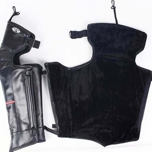 Winter Motorcycle Warm Knee Pads Scooter Skating Windshield Protect Thick Cold Windproof Rider Pu Leather Unisex Knee