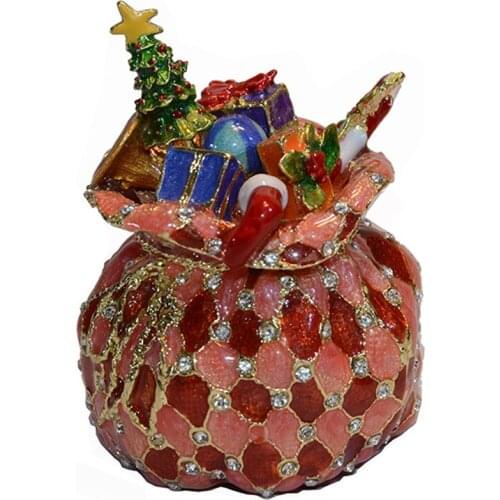 Vintage decoration box Christmas gift bag jewelry trinket box metal crafts birthday/X'mas gifts for her