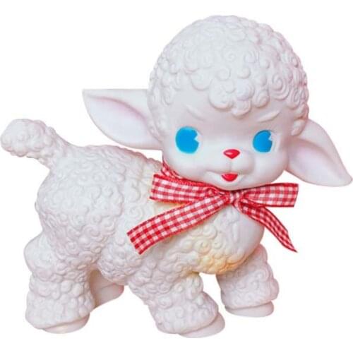 Vintage Style Cute Japanese Showa Lamb Ornaments Rubber Sounding Rolls Retro Lovely Girl Photography Props Desktop Decor