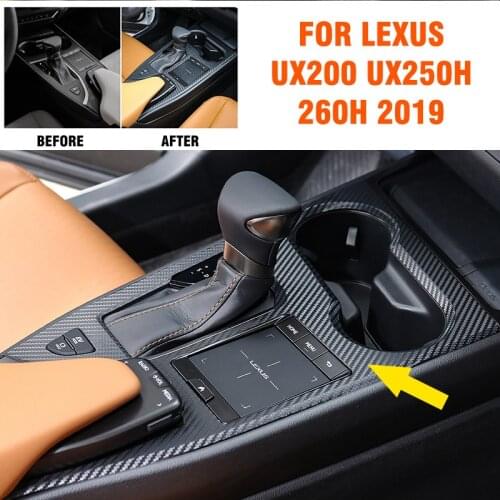 Pcmos Carbon fiber Inner Gear Shift Frame Cover Trim For Lexus UX200 UX250h 260h 2019 Automotive Interior Stickers 2Pcs/set