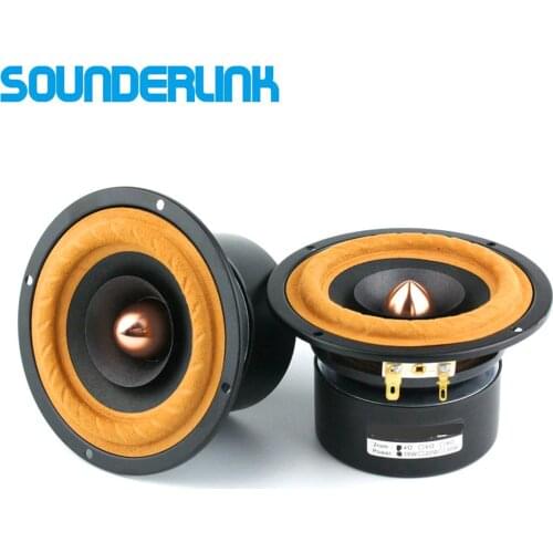 Sounderlink 2pcs/lot Top end 4'' Full Range Speaker tweeter unit sets Aluminum Bullet 2 Layer Paper Cone DIY home theater