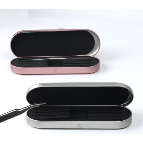 NEWCOME Eyelash Extension Storage Box Tweezers Organizer Case Tweezers Storage Box Portable Safe Professional Make Up Tools Kits