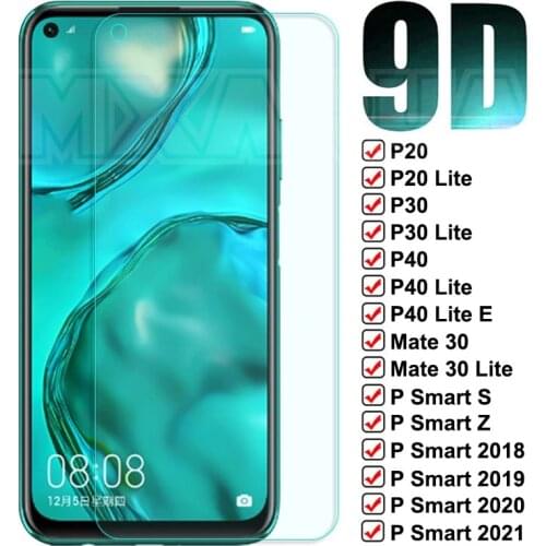 9D Protective Glass For Huawei Mate 30 P30 P40 Lite E Screen Protector Film P20 Pro P10 Lite P Smart Z S 2021 Tempered Glass