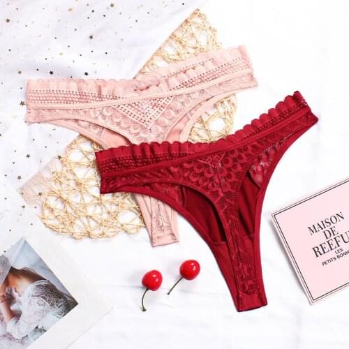 Women Sexy Lace Transparent Mesh Bow Large-size Panties Wholesale Skin Color Pink Wine Red Coffee Lingerie G-String