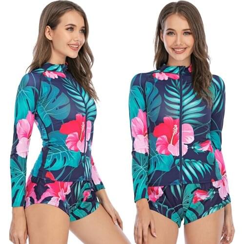 Diving suit female split snorkeling swimsuit long-sleeved sunscreen and quick-drying surf suit ladies bikini