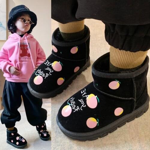 Winter Kids Fashion Snow Boots Thick Child Cotton Shoes Warm Plush Soft Bottom Girls Short Boots Ski Boot Baby Toddler Boots