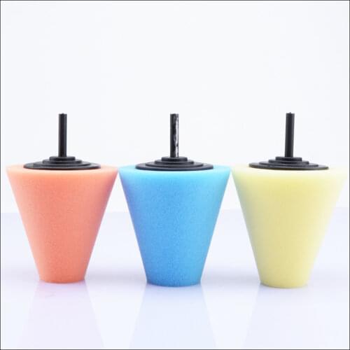 1PCS 80mm Sponge Cone Metal Polishing Foam Electric Drill Auto Pad Wool Buffing Polishing Ball Wheel Hub Care Buffing Tool