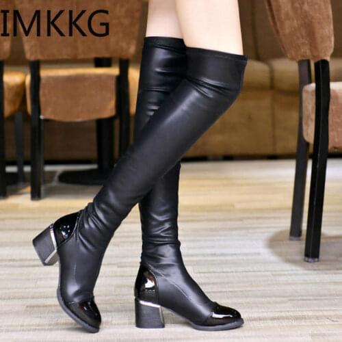 2020 women winter boots warm and comfortable non-slip waterproof long boots fashion womans high heel boots zapatos de mujer