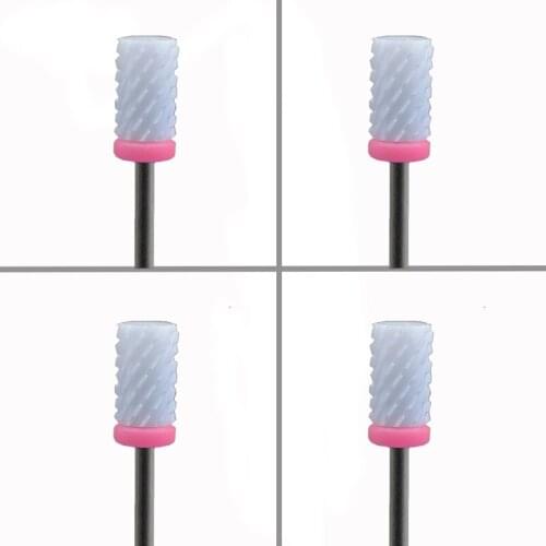 4pcs White Ceramic Nail Drill Bit - Small Barrel Bit - 3XC