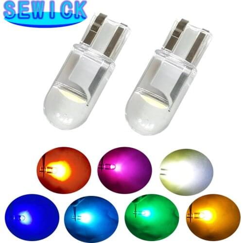 50PCS T10 LED W5W LED 168 501 2825 WY5W COB LED Car License Plate Light Wedge Parking Light Side Door Bulb Instrument Lamp Auto