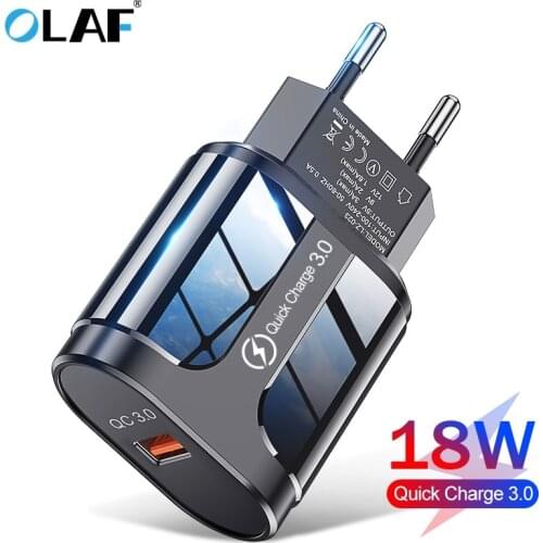 Olaf Quick Charge 3.0 USB Charger Fast Charging Portable Mobile Phone Charger For iPhone Samsung Xiaomi QC 3.0 Charger Adapter